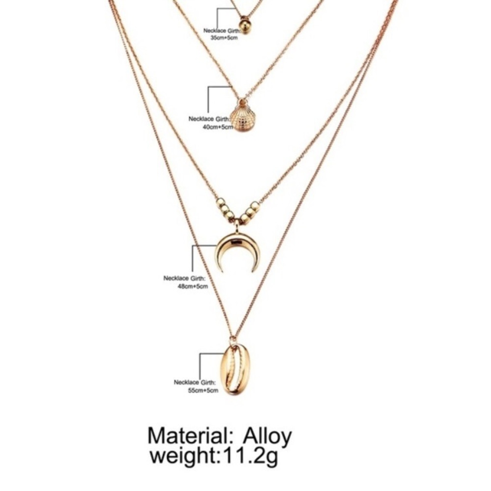 πNew! Boho dainty pendent multi layered necklace - Picture 2 of 3